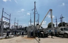 Trabajos en la subestación eléctrica El Silencio.
