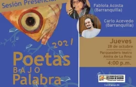 Invitación a Poetas bajo palabra, este jueves a las 4 de la tarde en el parqueadero del Amira de la Rosa.