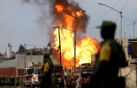 Explosión e incendio hoy en el estado de Puebla (México).