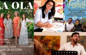 Portada de La Ola Caribe y varios de los protagonistas de esta edición.