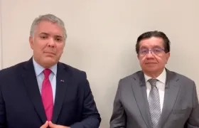 El Presidente Iván Duque y el Ministro Fernando Ruiz.