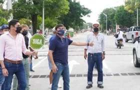 Jaime Pumarejo en la apertura de la segunda fase de la canalización del arroyo.
