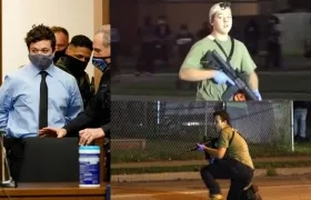 Kyle Rittenhouse en el juicio y el día de los hechos.