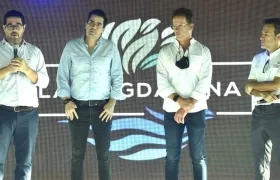 Clemente Fajardo, vicepresidente de Petromag; Lucas Ariza, Director de Asoportuaria; René Puche, presidente de la SPRB y Jaime Dávila, presidente de Petromag.