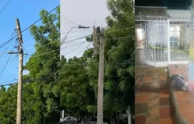 Estado en que se encuentra el poste y el pedazo desprendido.