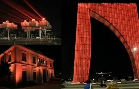Barranquilla conmemora el Día Internacional de la Eliminación de la Violencia contra la Mujer, iluminando sitios con color naranja.