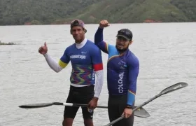 Jhon Pacheco y Sebastián Díaz, remeros colombianos clasificados. 