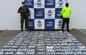 Cocaína incautada en Bayunca. 