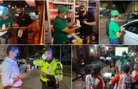 Orientadores y funcionarios de Tránsito en la campaña de prevención.