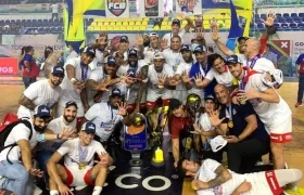 Celebración del pentacampeonato de Titanes.