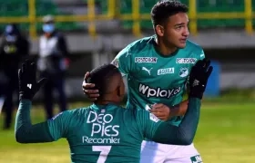 El cartagenero Jhon Vásquez, celebrando el gol del triunfo.