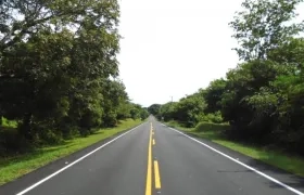 Un sector del tramo Palomino - Riohacha.