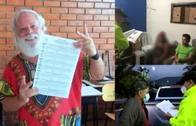 Jorge Solano Vega, defensor de DDHH, asesinado en Ocaña. A la derecha, los capturados.