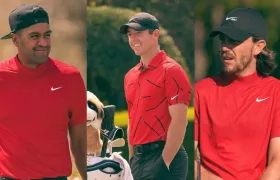 Golfistas durante el torneo. 