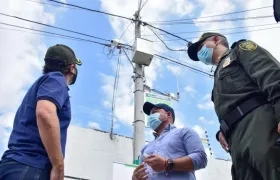 El Alcalde Jaime Pumarejo, el Comandante de la Mebar General Diego Rosero y el Jefe de la Oficina de Seguridad, Nelson Patrón.