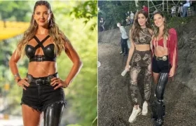 Daniella Álvarez, en una foto con la presentadora Andrea Serna.