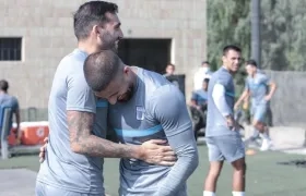 Jugadores del Alianza Lima, durante un entrenamiento. 