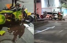 Aspecto del accidente en la calle 76 con carrera 71.