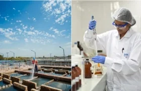 Triple A con sus colaboradores trabajan 24/7 para producir alrededor de 7.300 litros de agua potable.