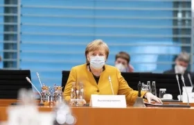 La canciller alemana, Angela Merkel, en la reunión de su gabinete este miércoles en Berlín. 