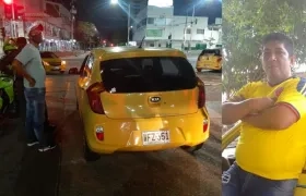 Efrén Santiago Soto conducía este taxi cuando fue baleado. 