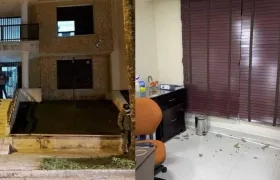 La explosión dañó la fachada de la sede administrativa del Quindío. 