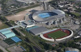Etihad Stadium y sus alrededores.