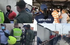 Así operó el control en la Plaza del pescado, por la aglomeración de compradores.