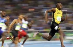 Usain Bolt durante una carrera. 