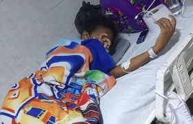 Ediomis Isabel Escorcia Soto, en el lugar de hospitalización.