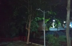 Zona afectada en el parque del estadio Metropolitano.