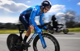 Miguel Ángel 'Superman' López durante la crono. 