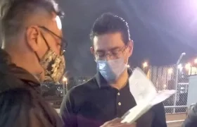 Guillermo Grosso durante diligencia de Fiscalía.