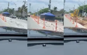 Área de intervención en el nuevo pavimento de la Vía 40.