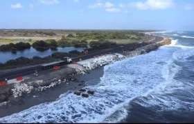 El sector crítico en la vía Ciénaga - Barranquilla.