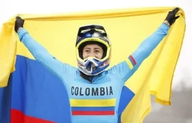 Mariana Pajón, corredora colombiana. 