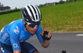 Miguel Ángel 'Superman' López durante la etapa.