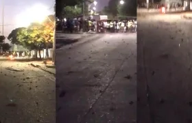 Bloqueo y vandalismo esta noche en el sector de la calle 17.