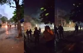 Un grupo de unos 25 jóvenes intentó ingresa a la vieja Escuela Antonio Nariño.