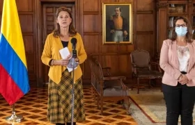 Vicepresidenta Marta Lucía Ramírez y la Alta Comisionada de la ONU para los Derechos Humanos en Colombia, Juliette de Rivero.