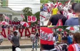 Banderazo en la sede administrativa de Junior. 