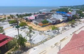 Panorámica de las obras en la nueva plaza de Puerto Colombia.