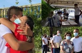 Los nuevos aspirante a conformar la Armada Nacional con sus familiares. 