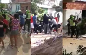 Momento de la batalla campal en El Rubí.