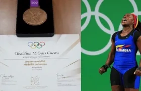 Medalla y diploma de Ubaldina Valoyes. 