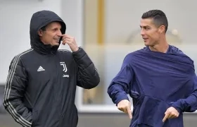 Massimiliano Allegri y Cristiano Ronaldo.