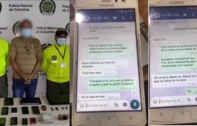 El hombre capturado en Soledad y dos de las pruebas encontradas.