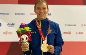 Darián Faisury con la última medalla de Colombia. 