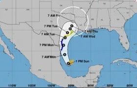Tormenta Nicholas en el golfo de México.