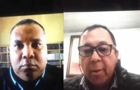 El Magistrado Ponente Demóstenes Camargo y el Fiscal del caso Germán Arias.